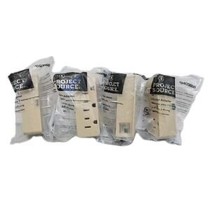 Lot of 4 Project Source 3-Outlet Adapters • 2-Prong to 3-Prong (#0409866) [148]